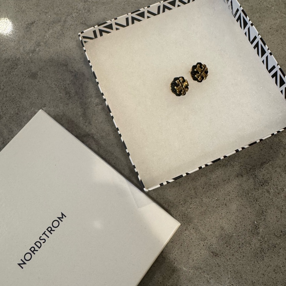 Tory Burch stud logo earrings in Nordstrom box